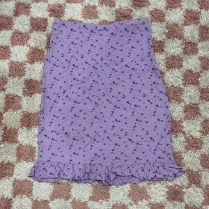 Urban Outfitters Purple Floral Pencil Skirt